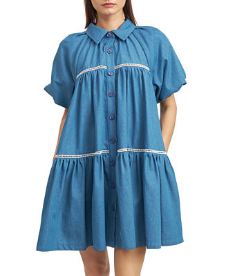 Women's Tara Puff-Sleeve Babydoll Shirtdress | Macy's Canada