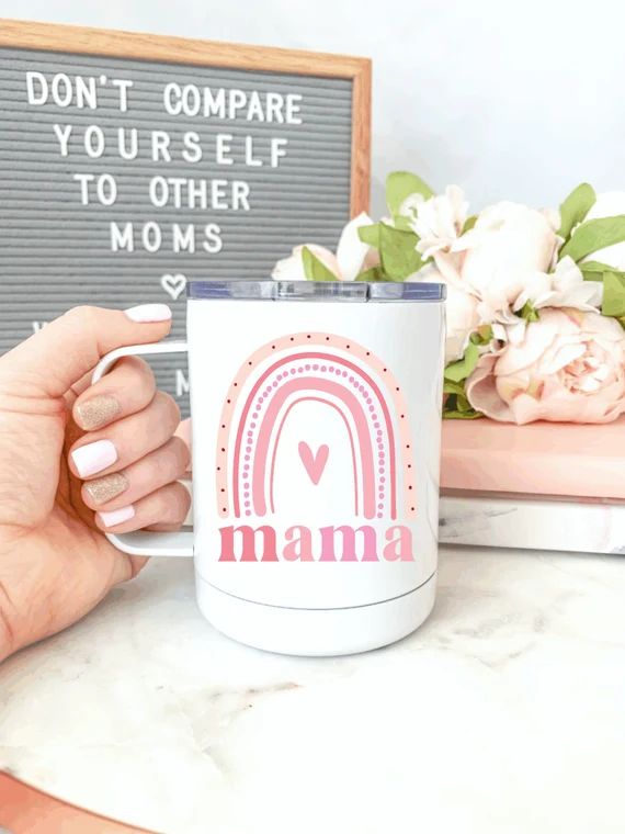 Pink Rainbow Mama Coffee Tumbler.mother's Day New Mom | Etsy | Etsy (US)