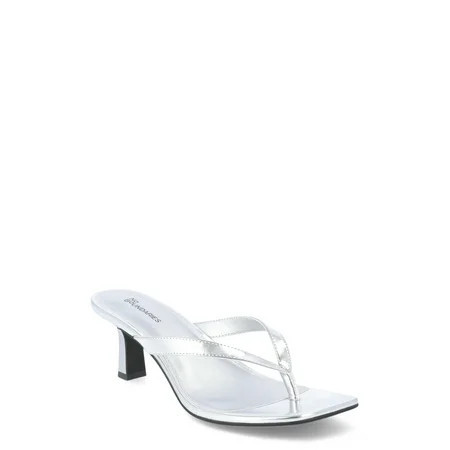 No Boundaries Kitten Heel Thong Sandals Women’s | Walmart (US)