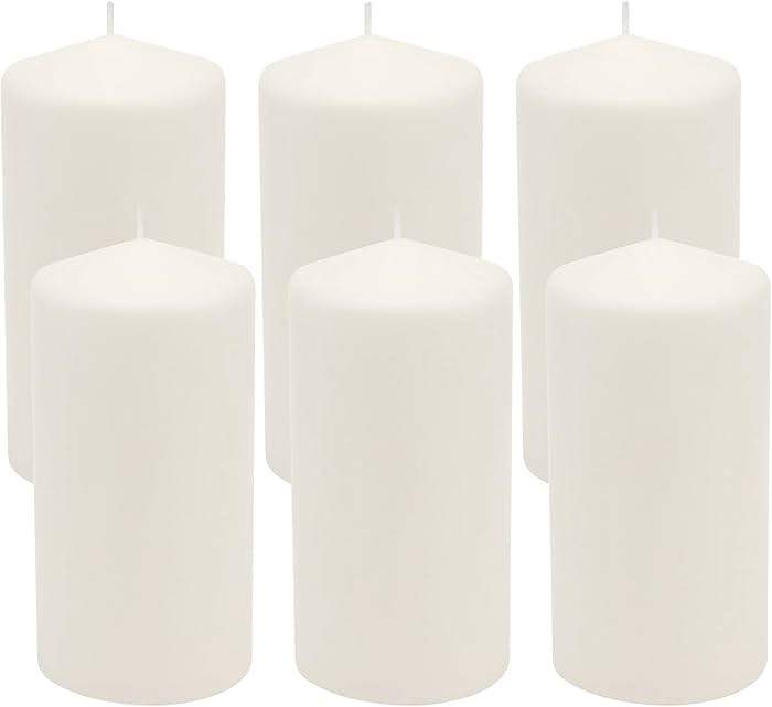 Stonebriar Unscented White Tall Pillar Candles, 65 Hour Burning Candle Pillars, Perfect for Decor... | Amazon (US)