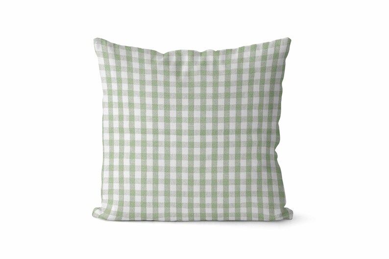Light Green Plaid Pillow Cover // Green Check Pillow Cover // | Etsy | Etsy (US)