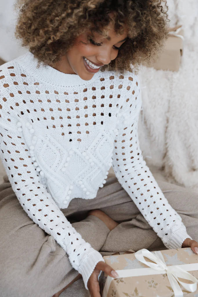 Temaire Knit Sweater - White | Petal & Pup (US)