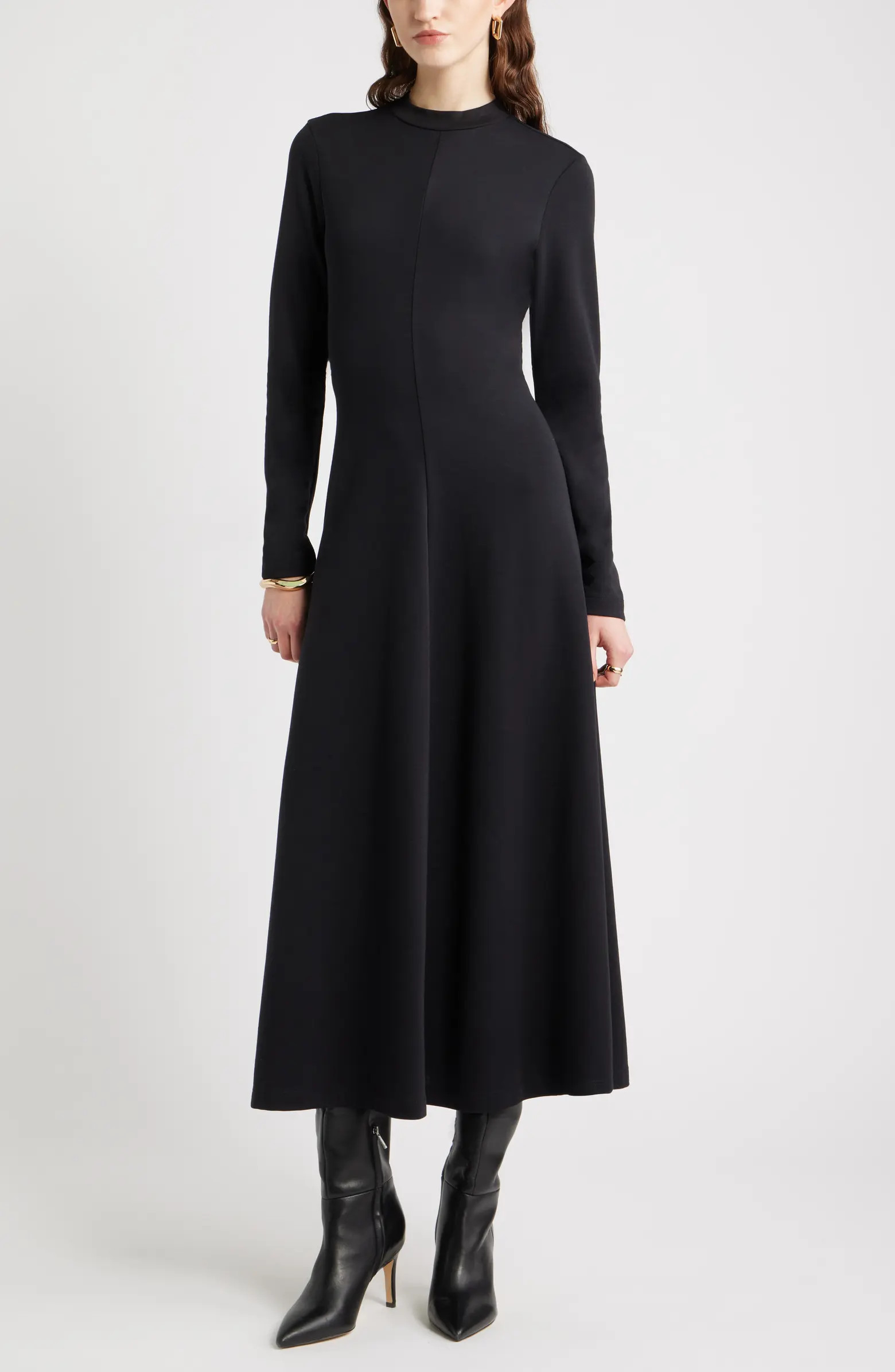 Mock Neck Long Sleeve Maxi Dress | Nordstrom