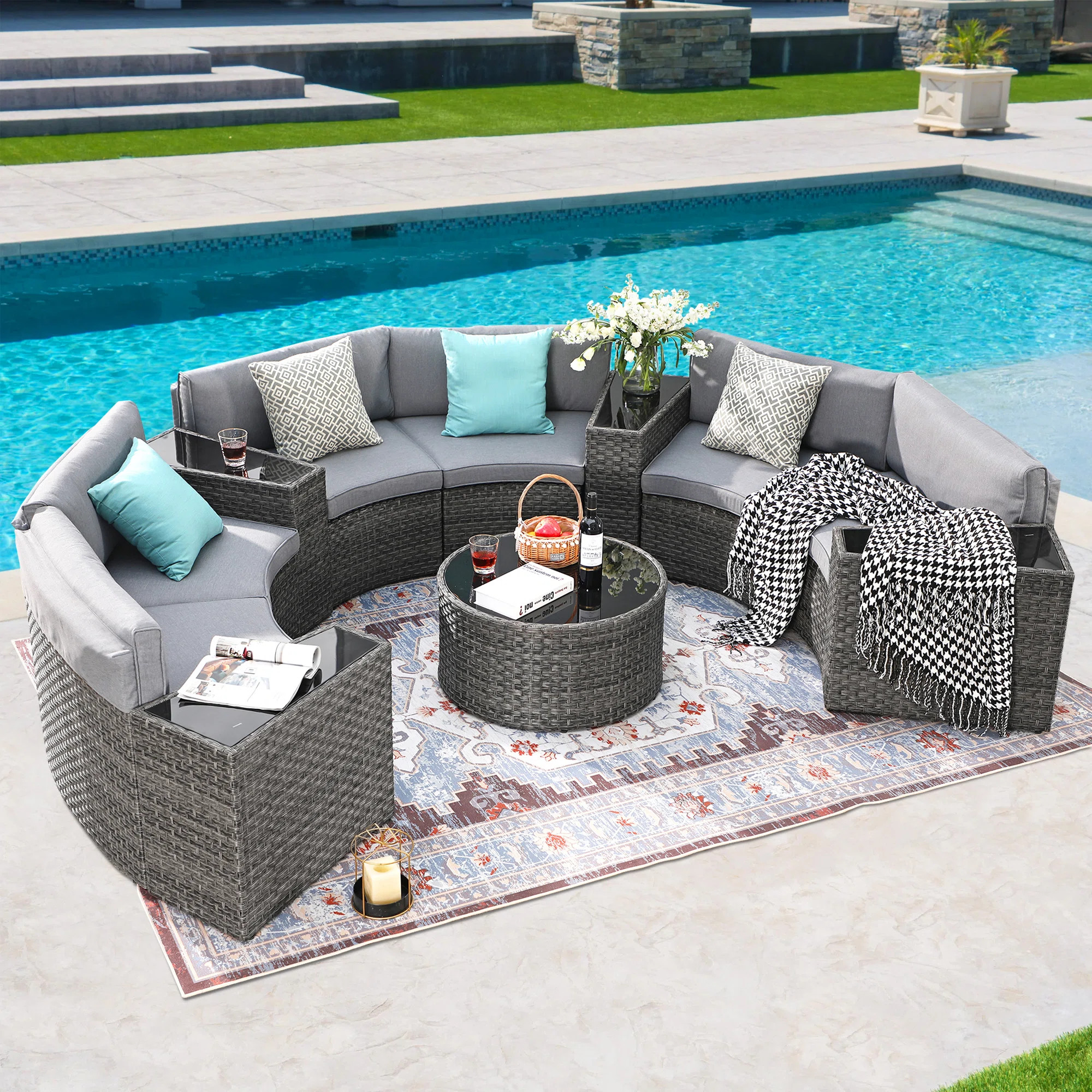 Badin Wicker/rattan 6 - Person Seating Group With Cushions | Wayfair North America