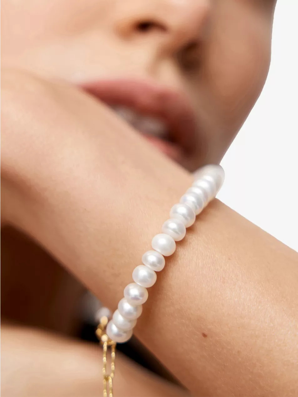 Nomade 18ct Yellow Gold Vermeil And Pearl Bracelet | Selfridges
