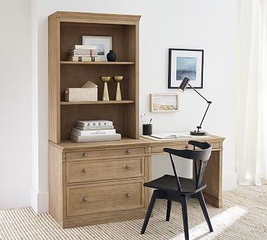 Livingston Writing Desk & Lateral File Cabinet Bookcase (70") | Pottery Barn (US)