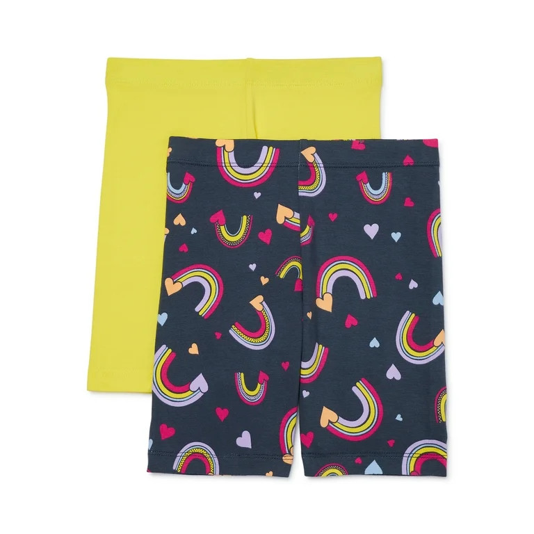 Wonder Nation Girls Bike Shorts, 2 Pack, Sizes 4-18 & Plus | Walmart (US)