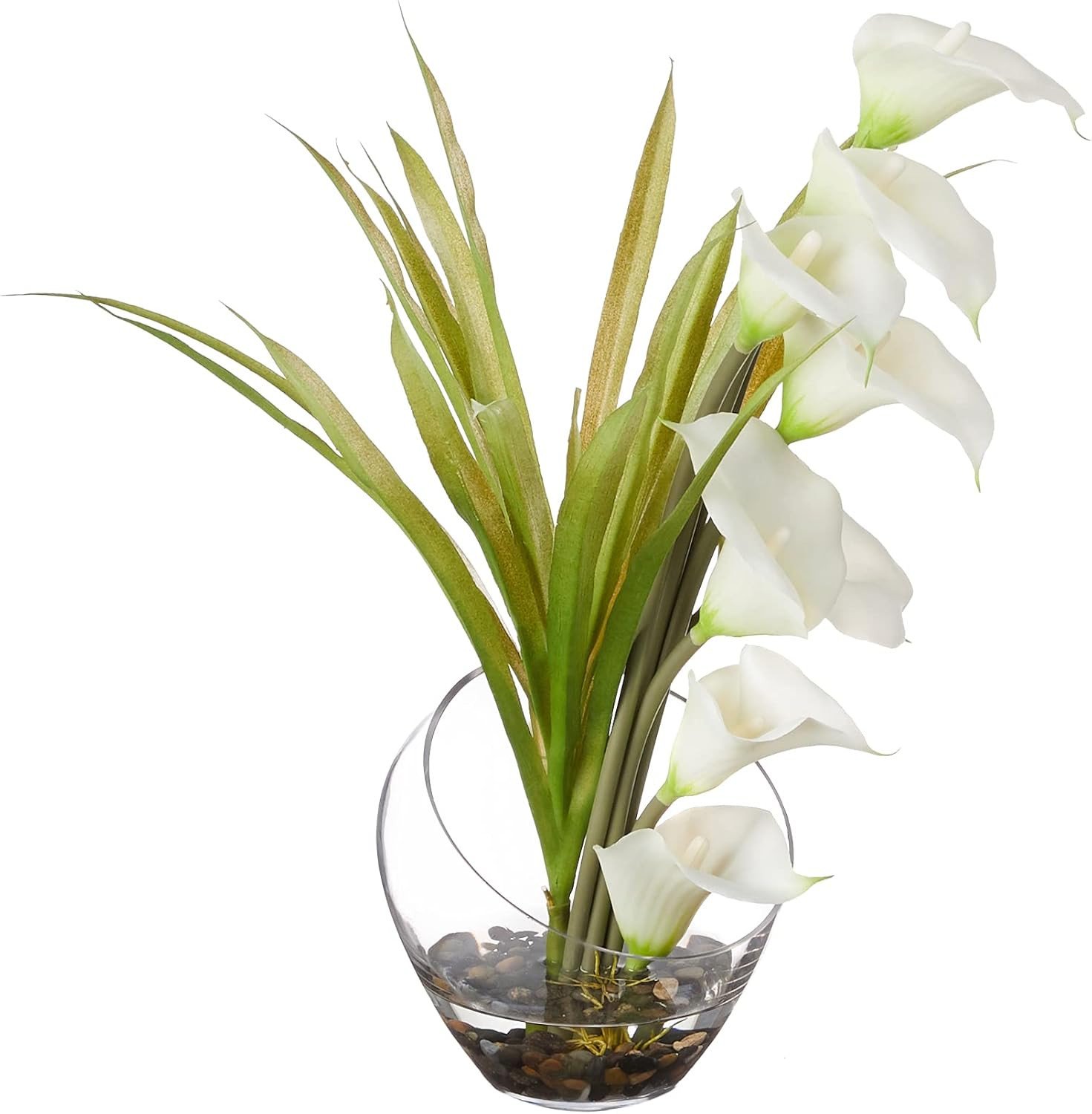 15.5in. Calla Lily and Grass Artificial Arrangement in Vase | Amazon (US)