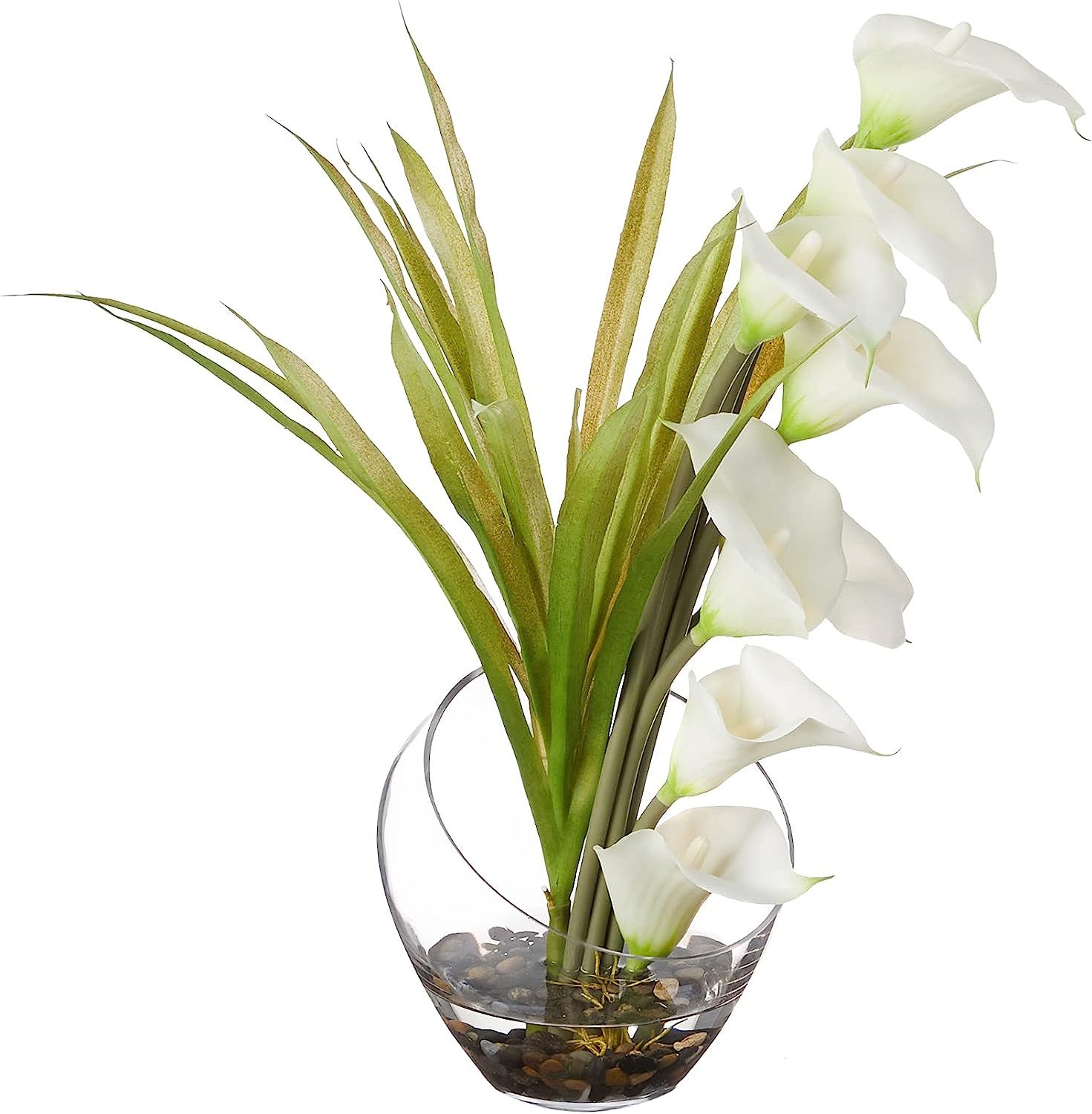 15.5in. Calla Lily and Grass Artificial Arrangement in Vase | Amazon (US)