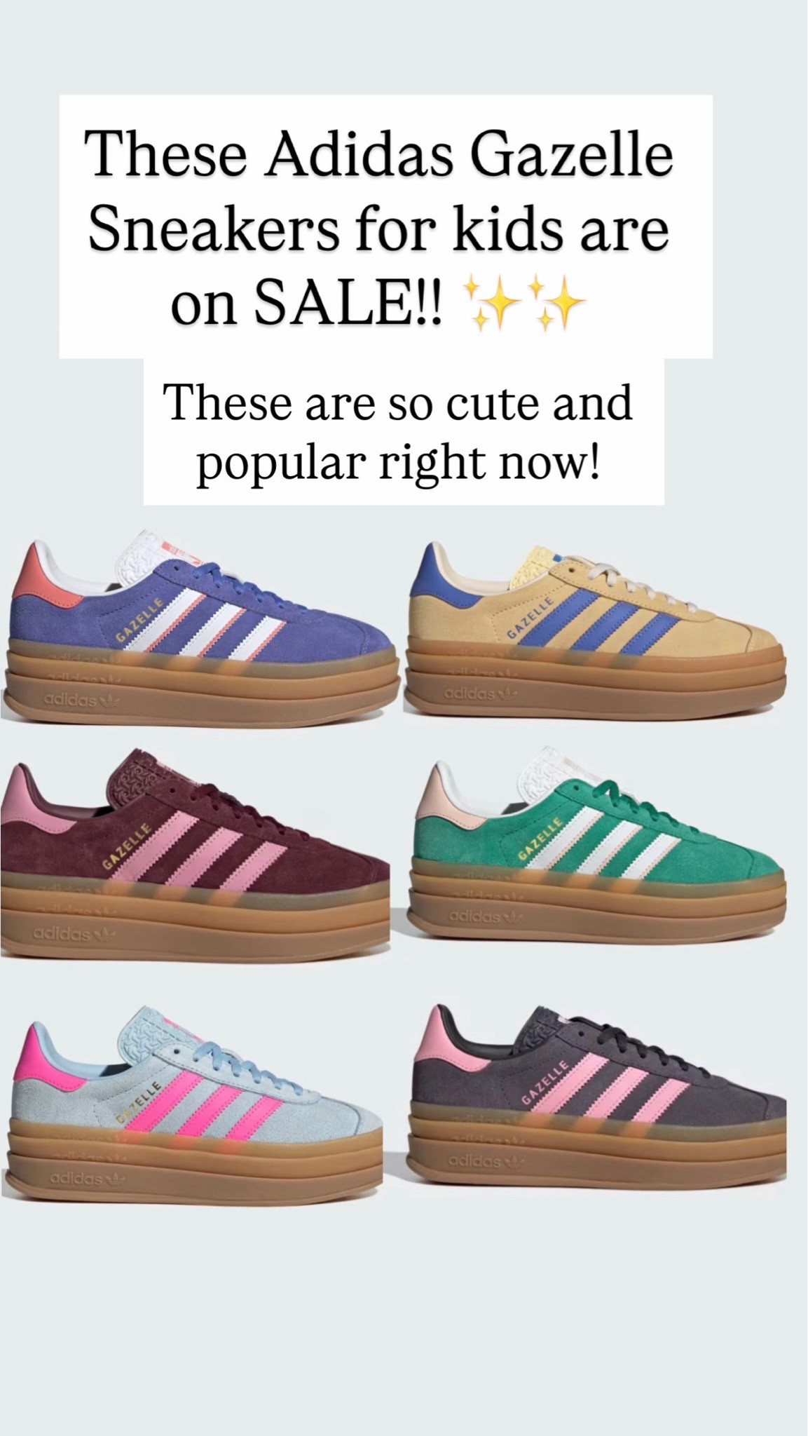 How cute are these styles? These Adidas Gazelles for kids are on sale!!!!!

#LTKKids #LTKSaleAlert