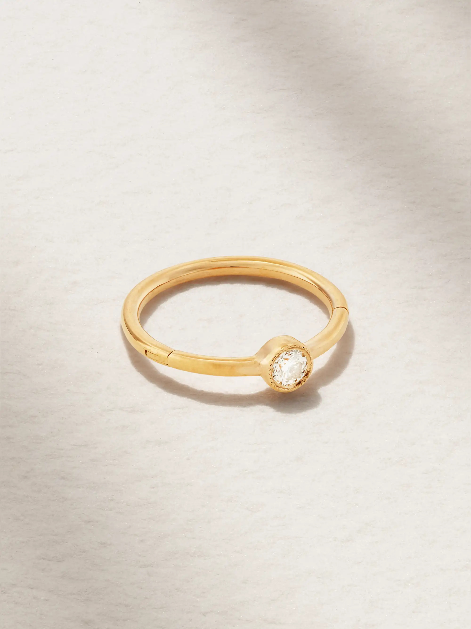 9.5mm 18-karat gold diamond hoop earring | NET-A-PORTER (US)