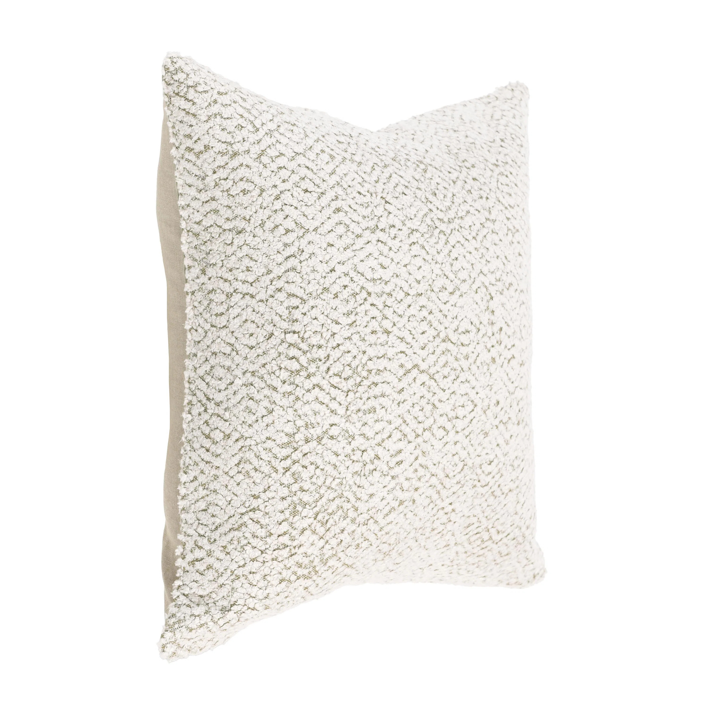 Maris 22" Cotton Linen Blend Throw Pillow, Ivory | Perigold