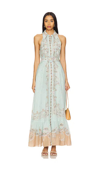 Long Shirt Dress With Buckle Belt in Blue Brown | Revolve Clothing (Global)