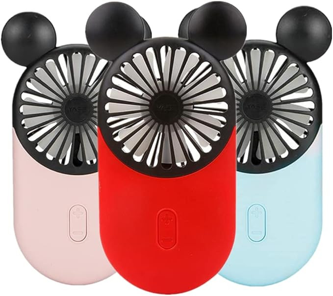 Cute Personal Mini Fan, Handheld & Portable USB Rechargeable Beautiful LED Light, 3 Adjustable Sp... | Amazon (US)
