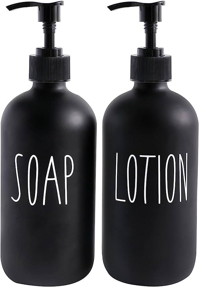 MOMEEMO Matte Black Soap Dispenser Bathroom Set, Contains Hand Soap Dispenser and Lotion Dispense... | Amazon (US)