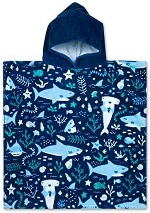 Baba & Bear Hooded Towel for Kids Swimsuit Cover Up for Beach, Pool, Bath (Shark) | Amazon (US)