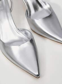 MOTF PREMIUM METALLIC STILETTO HEELED ANKLE STRAP PUMPS | SHEIN