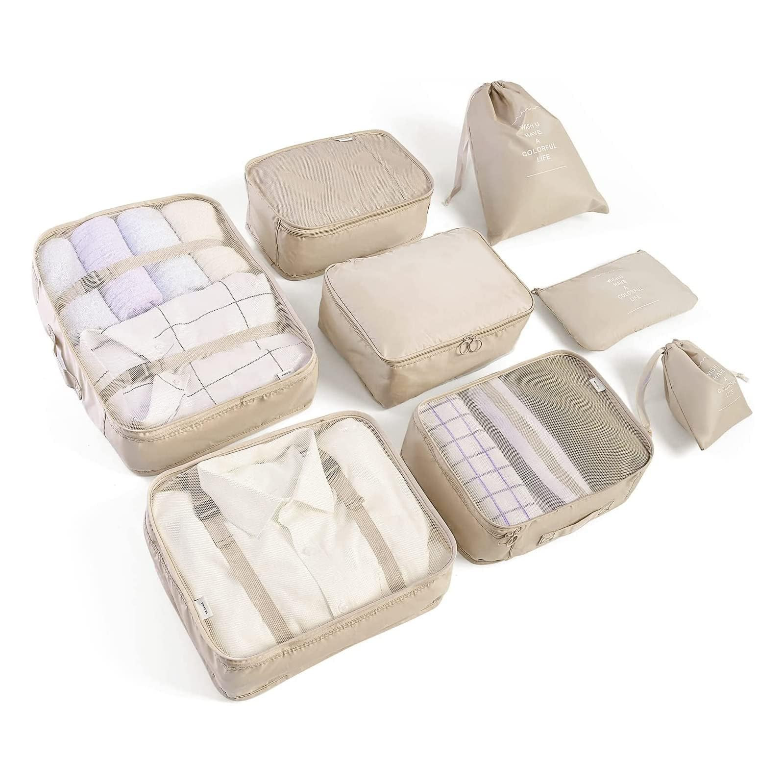 8 Set Packing Cubes for Suitcases Travel Luggage Packing Organizers,Travel Accessories Essentials... | Amazon (US)