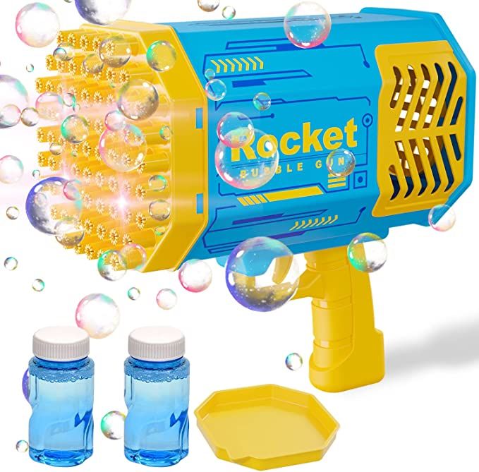 NAPEI 69 Holes Bazooka Bubble Gun, Bubble Machine for Toddlers 1-3,Bubble Bazooka Gun Blaster for... | Amazon (US)