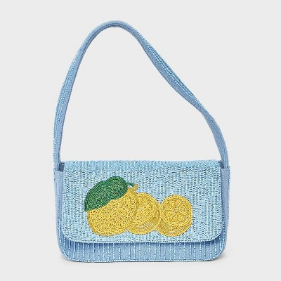 Lemon Embellished Beaded Flap Shoulder Bag - A New Day™ Blue | Target
