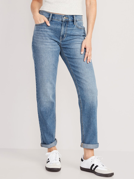 Mid-Rise Wow Boyfriend Straight Jeans | Old Navy (US)