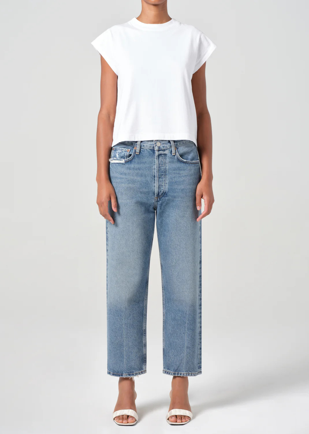 90's Crop Mid Rise Straight in Hooked | AGOLDE