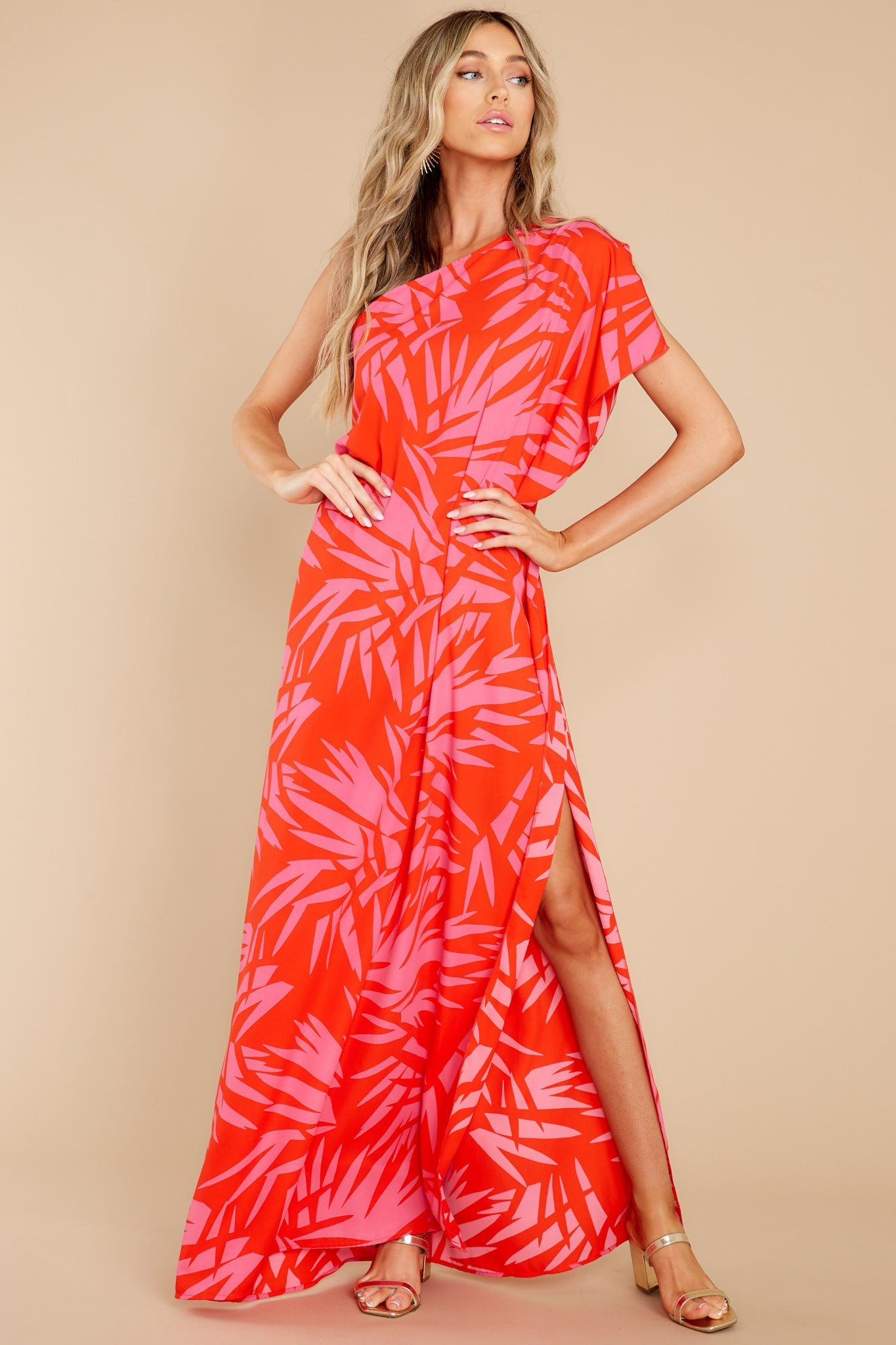 Take The Heat Red Print Maxi Dress | Red Dress 