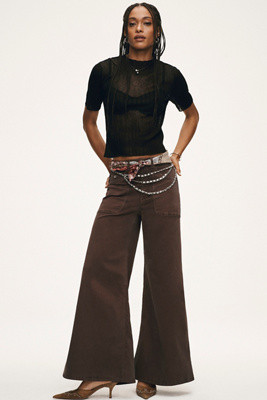Pilcro High-Rise Wide-Leg Flare Pants | Anthropologie (US)