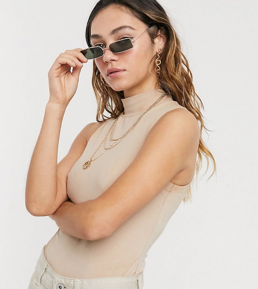 COLLUSION high neck sleeveless body in beige | ASOS (Global)