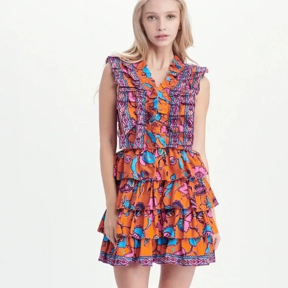 LOVE THE LABEL Anthropologie Sage Ruffle Tiered Mini Dress ✨ Size XS | Poshmark