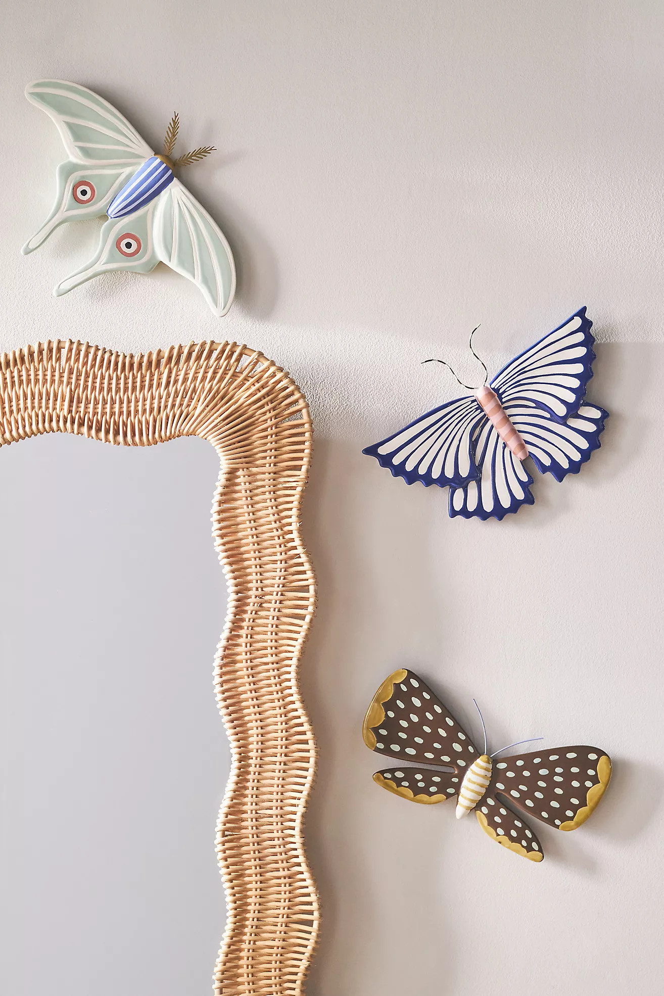 Sculpted Luna Moth Ceramic Wall Art Charm | Anthropologie (US)