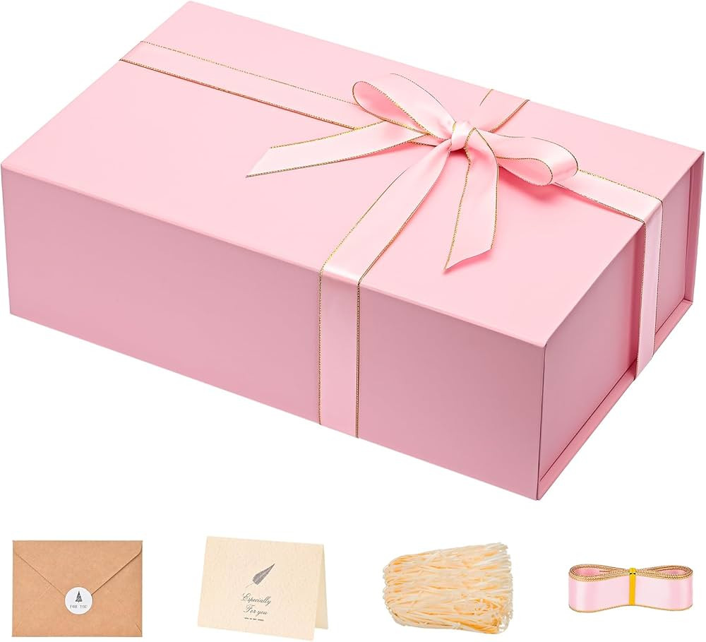 LIFELUM Pink Gift Box 13.85'' x 8.35'' x 4.45'' Gift for Wedding Large Gifts Boxes for Presents C... | Amazon (US)