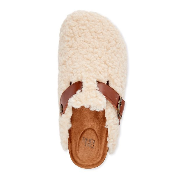 Time and Tru Women's Buckled Sherpa Casual Clog - Walmart.com | Walmart (US)