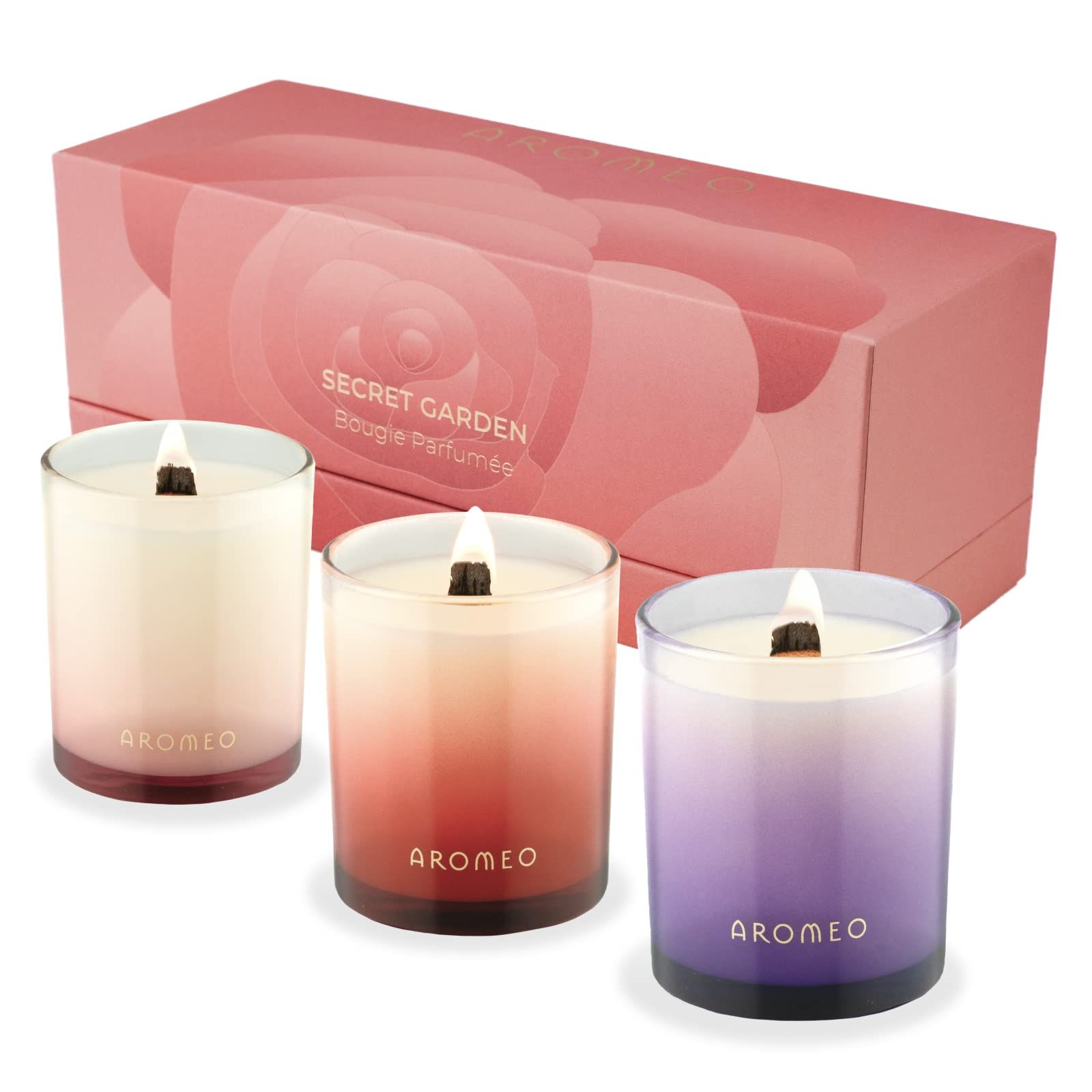 AROMEO Woodwick Scented Candles Gift Set | Crackling Wood Wick Candles | Christmas Gifts | Candles G | Amazon (US)