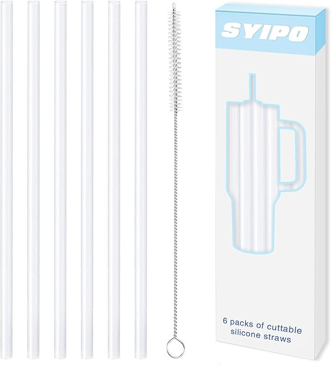 Replacement Silicone Straws for Stanley 40 oz Adventure Tumbler, 6 Pack Reusable Food Grade Silic... | Amazon (US)