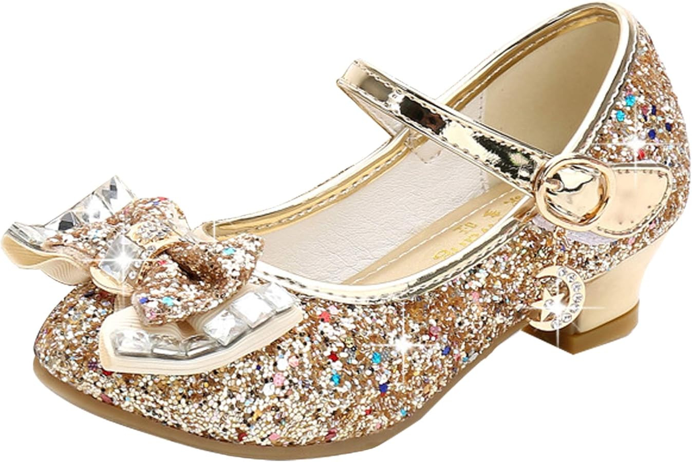 Cadidi Dinos Girls Dress Shoes Wedding Party Heel Mary Jane Princess Flower Shoes (Toddler/Little... | Amazon (US)