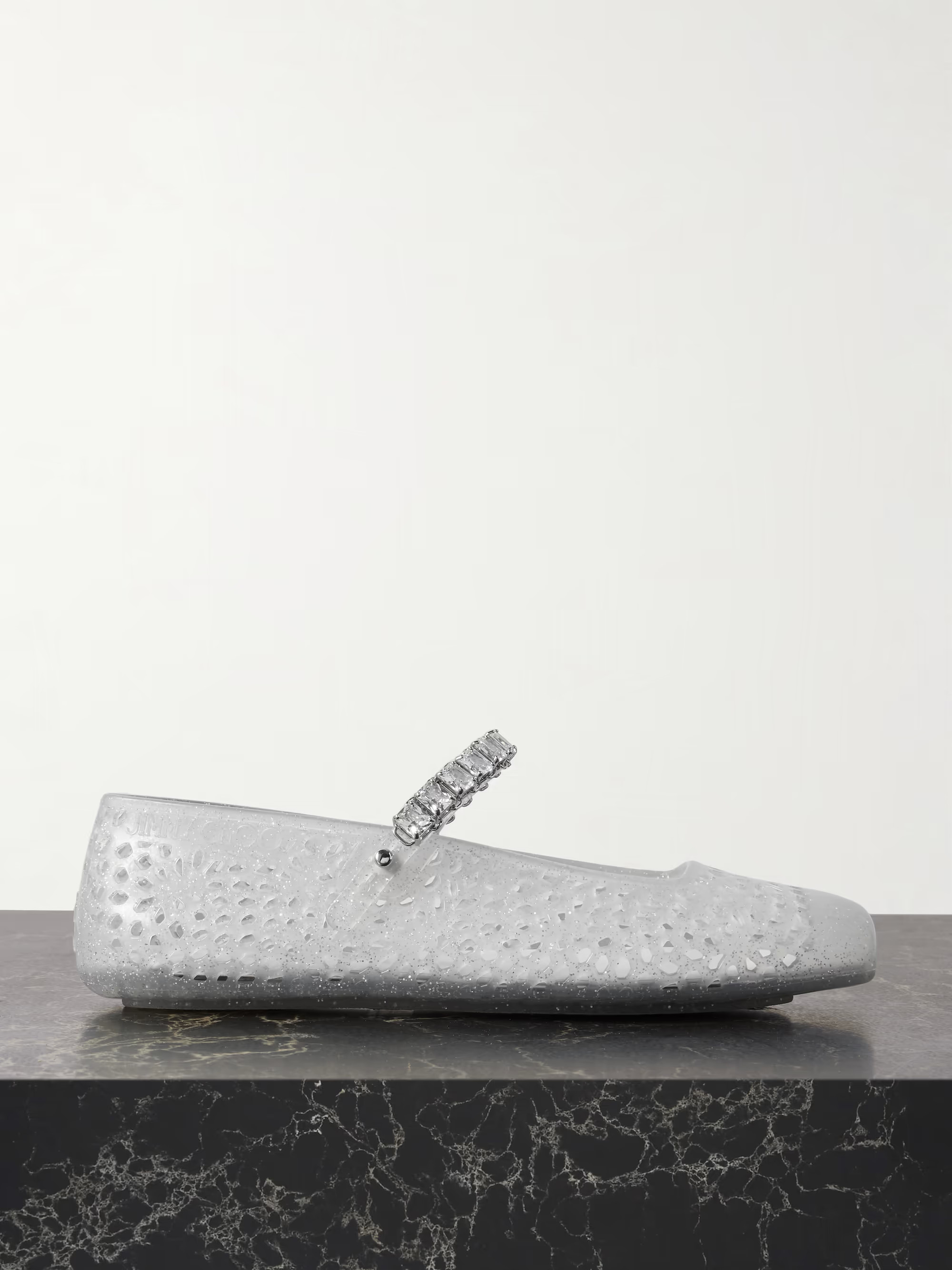The Jelly crystal-embellished glittered TPU ballet flats | NET-A-PORTER (US)