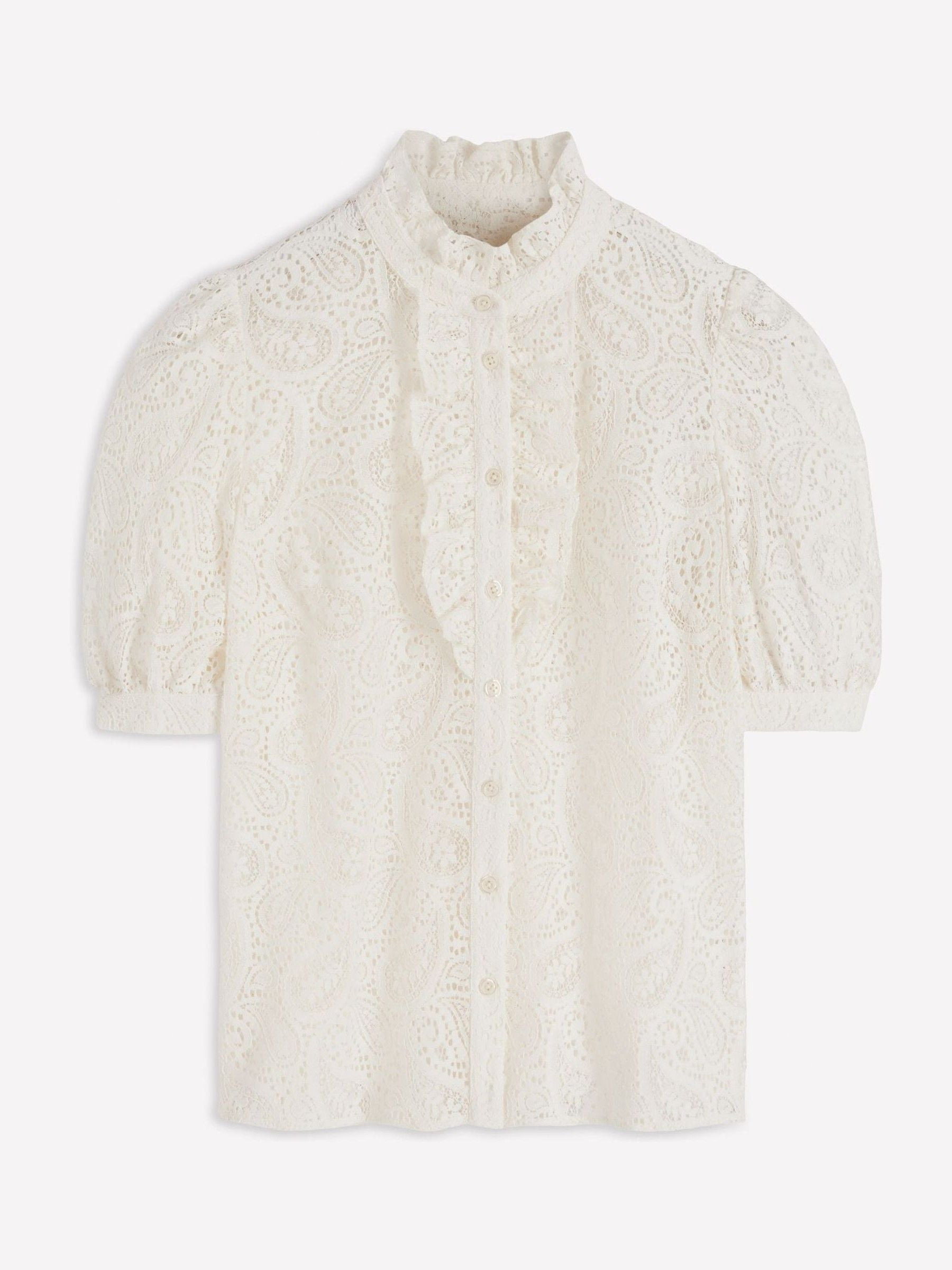 Boden Boden Cream Sasha Short Sleeve Lace Top | Next US