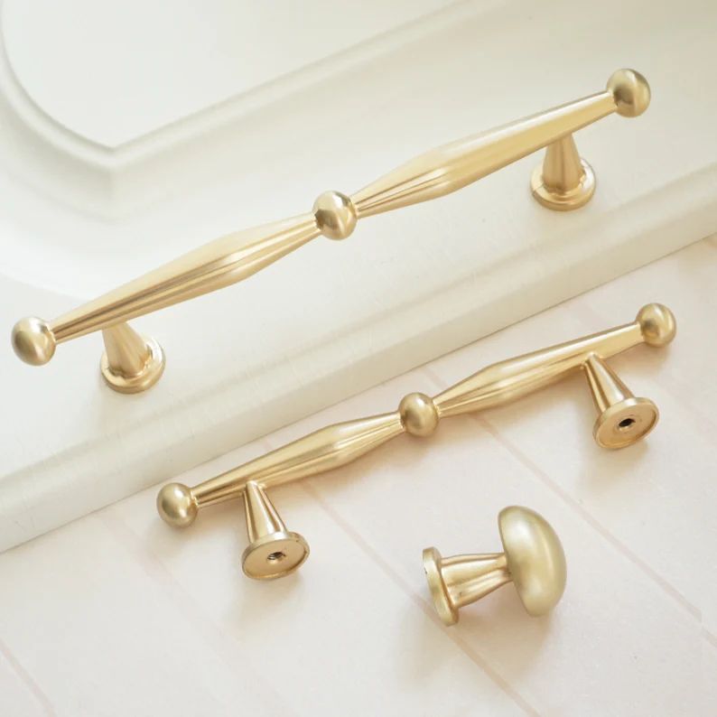 3.78'' 5'' 7.56" Brushed Brass Drawer Pulls Handles Cabinet Door Handle Knob Dresser Knobs Pulls ... | Etsy (US)