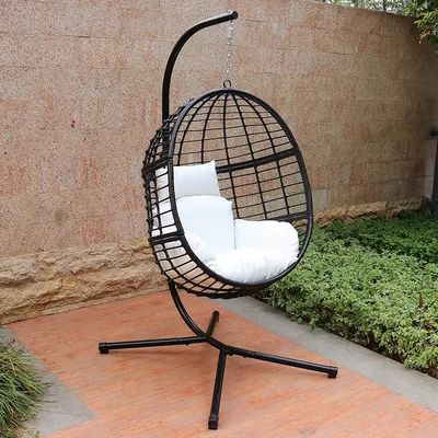 Jaylyn Swing Chair with Stand Bayou Breeze Color: Black/White | Wayfair North America