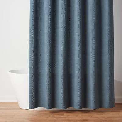 Waffle Weave Shower Curtain Dark Blue- Threshold™ | Target
