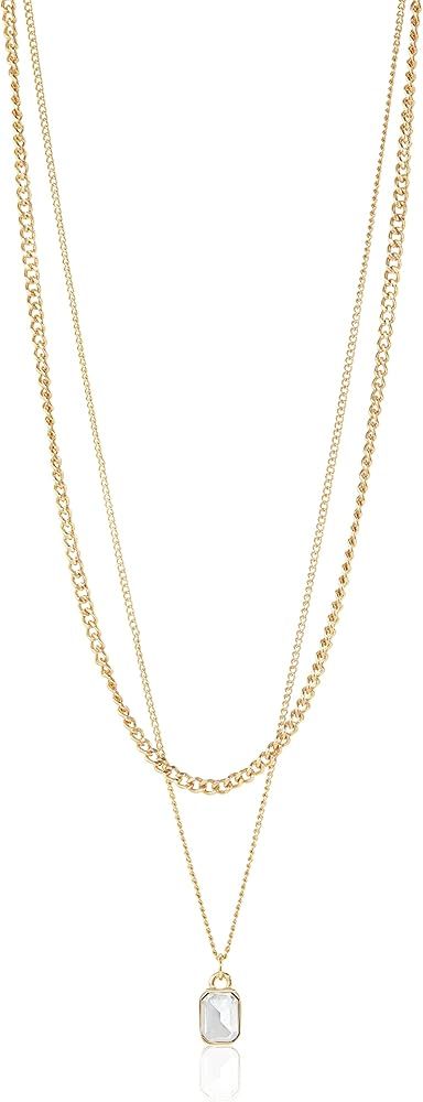 Steve Madden Stone Layered Necklace | Amazon (US)