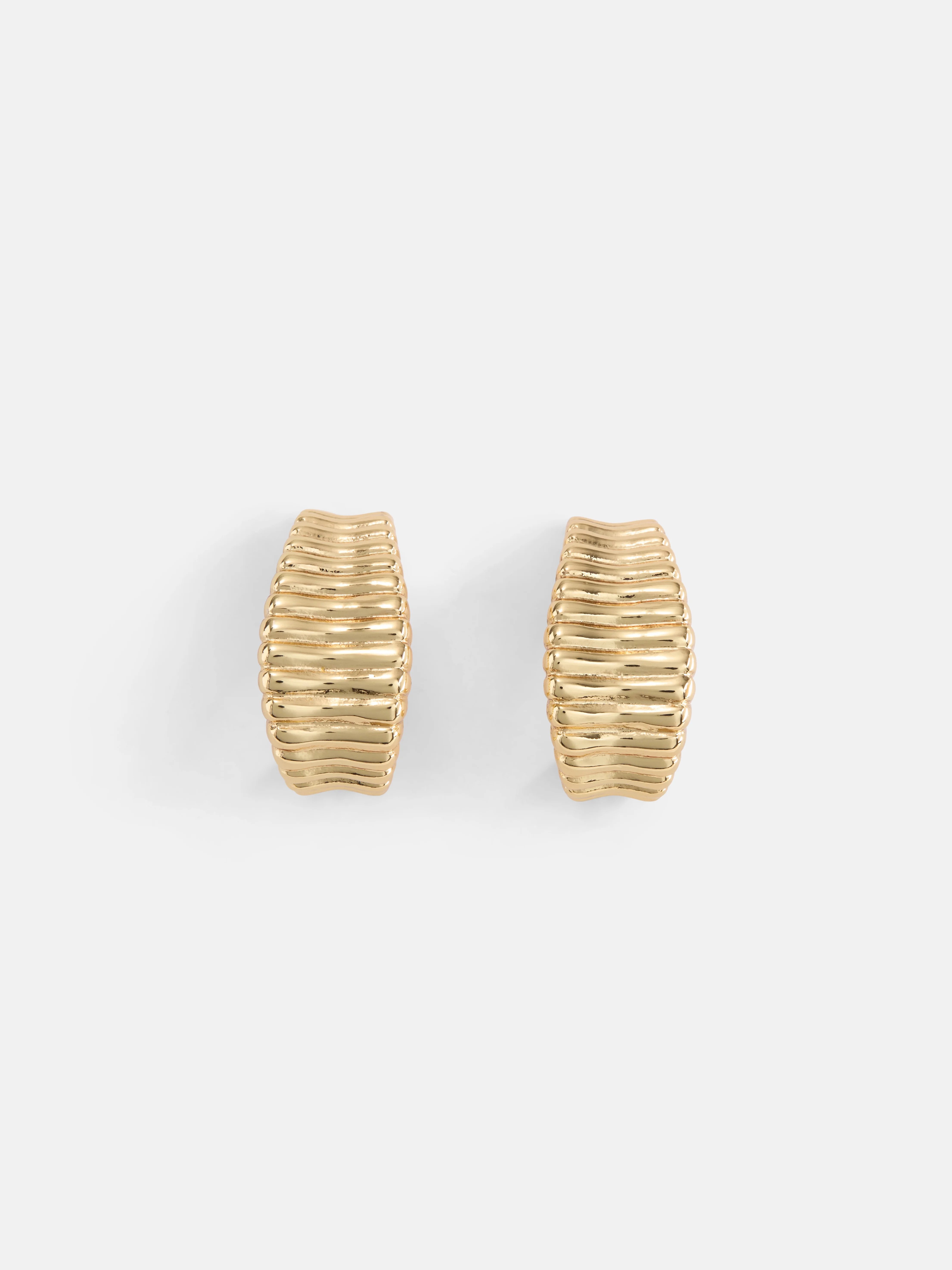 Free Assembly Women's Ribbed Goldtone J Hoop Earrings | Walmart (US)
