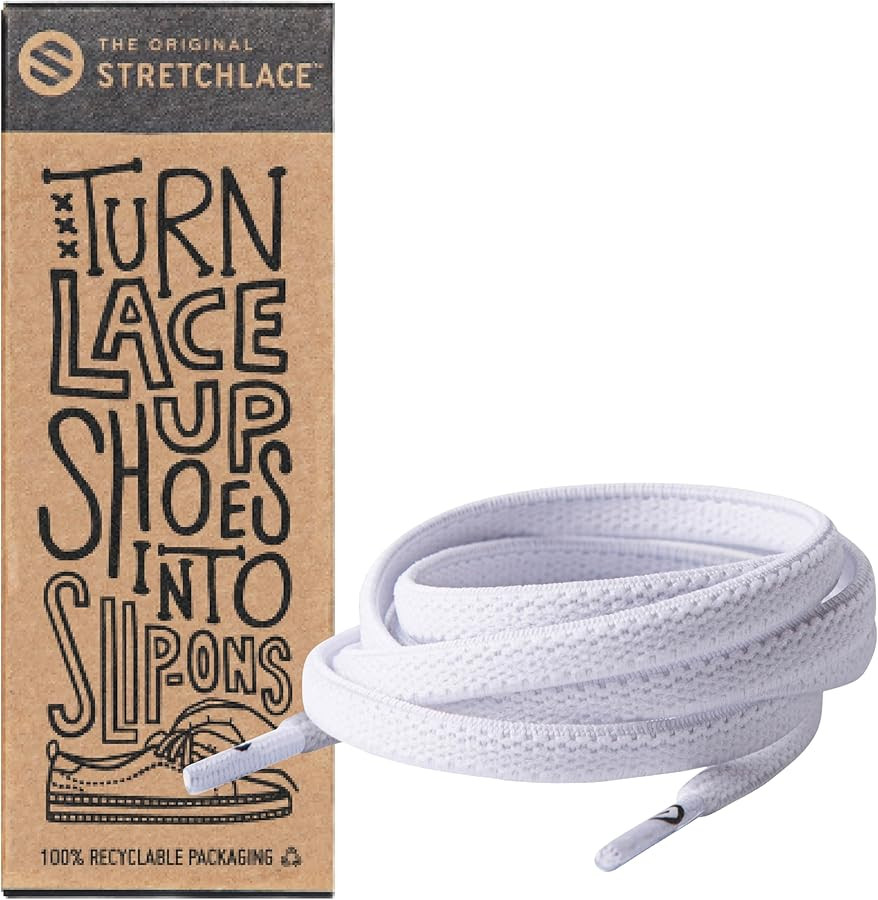 THE ORIGINAL STRETCHLACE Flat Elastic Shoelaces - Stretch Laces Turn Shoes to Slip-Ons, No-Tie Co... | Amazon (US)