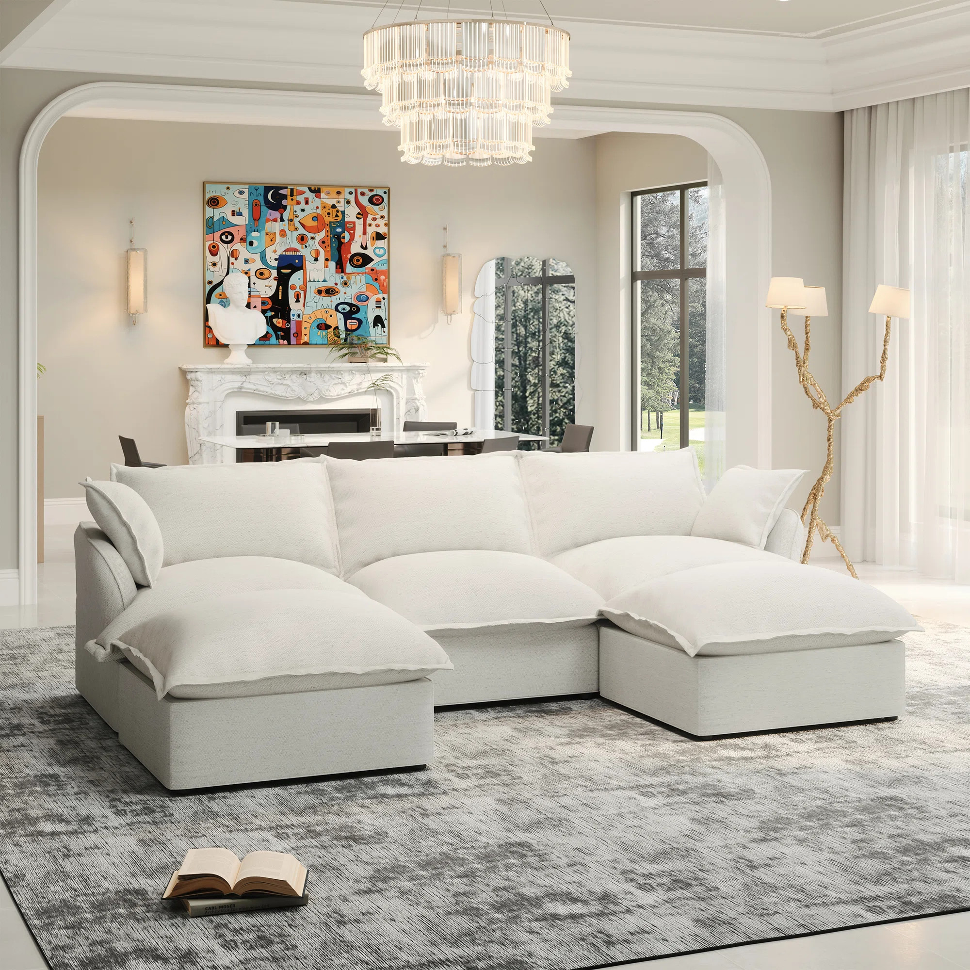 Upholstered Sofa, Cloud Sofa Modular Sectional Sofa Cloud U-Shaped Modern Couch Down Fill Cushion... | Wayfair North America