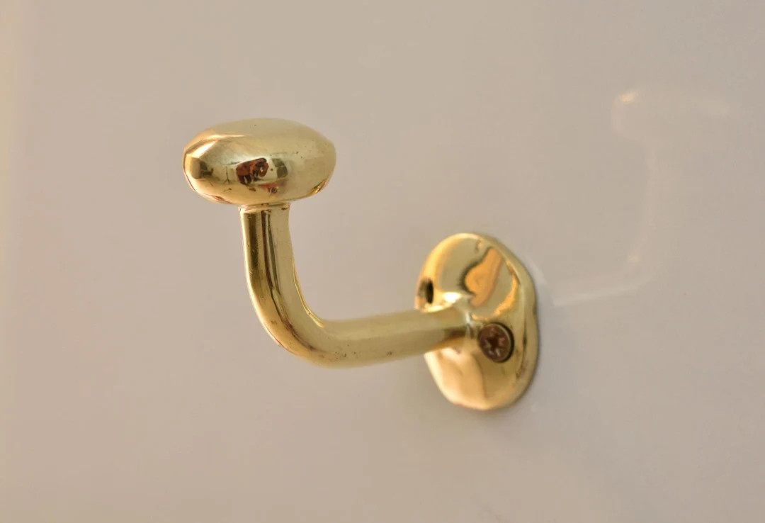 Unlacquered brass wall hook , Solid Brass hook for doors and bathrooms | Etsy (US)