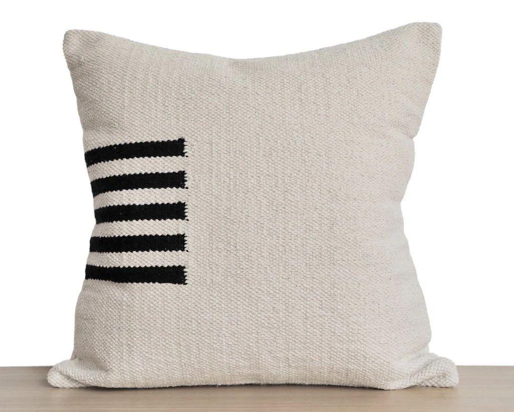 Handwoven Black and Cream Pillow Cover | Coterie, Brooklyn