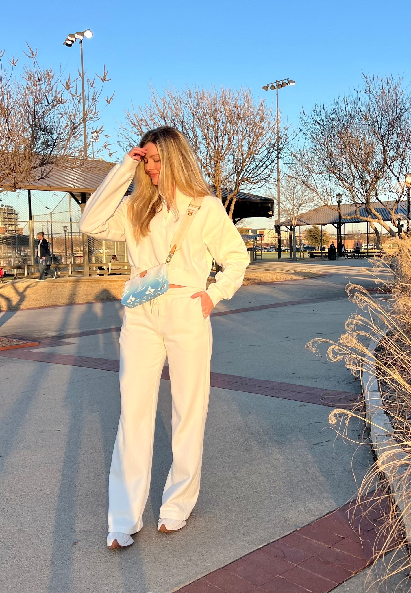 🤍 golden hour ✨
Feels good to get out after being sick with a cold all week. 
Thankful I had no other symptoms besides the cold itself and just being really tired 😴 
Hope everyone is staying healthy. 
.
.
.
.
.
#nordstrom #joggers #joggerset #nordstromstyle #springtransition #affordableoutfits #sets #cuteset #cutesets #matchingset #matchingsets #cozylooks #comfyoutfits #cozylook #weekendstyle #casualoutfits #weekendootd #comfortablefashion #luxeloungewear #elevatedathleisure #athleisure #elevatedloungewear #loungewear #joggerstyle 

#LTKFindsUnder50 #LTKActive #LTKOver40