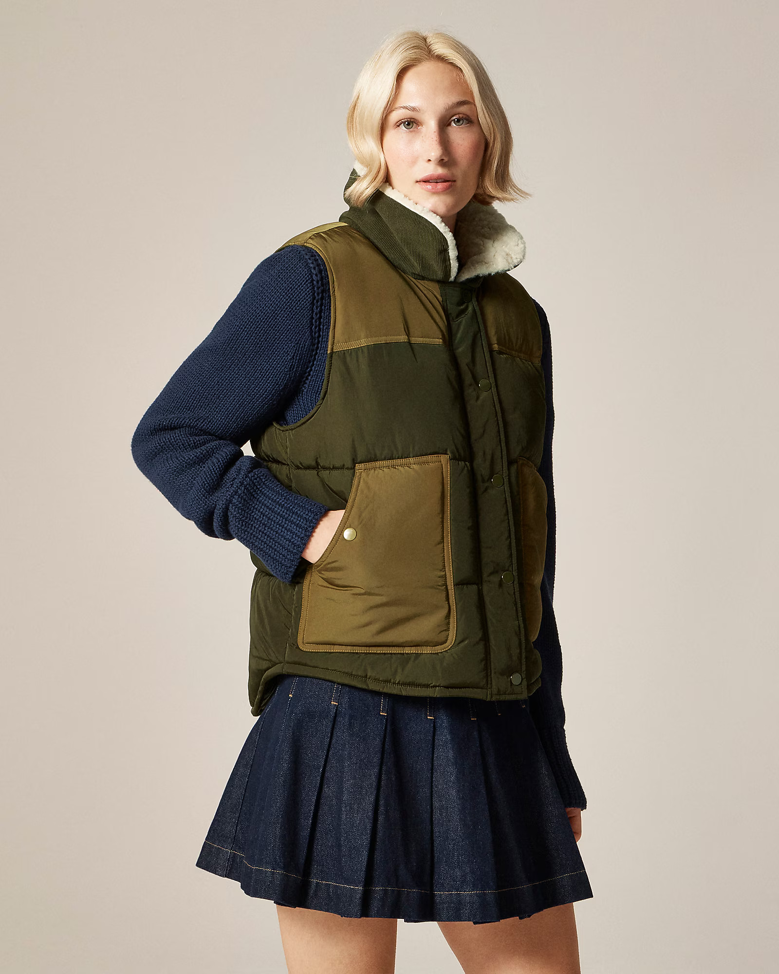 Colorblock puffer vest with PrimaLoft® | J. Crew US