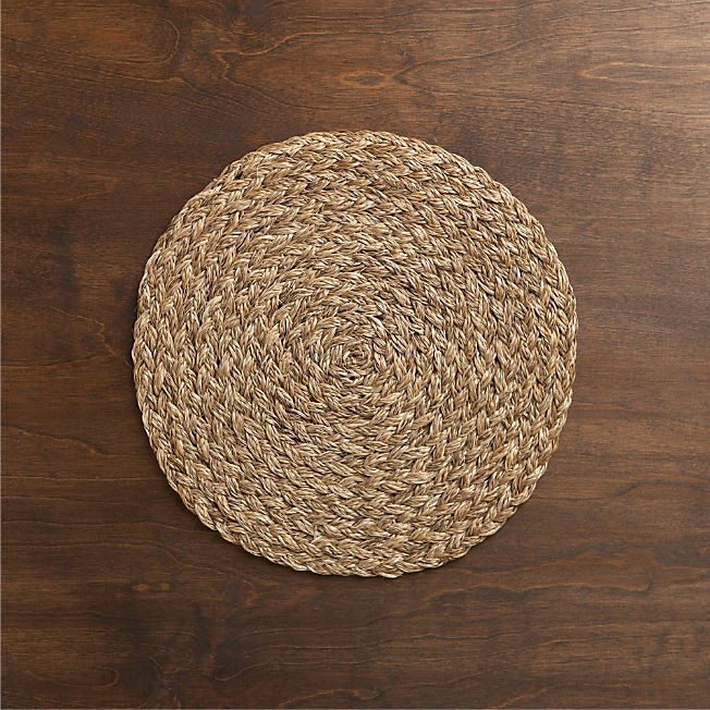 Bali Dark Abaca Woven Round Placemat + Reviews | Crate & Barrel | Crate & Barrel